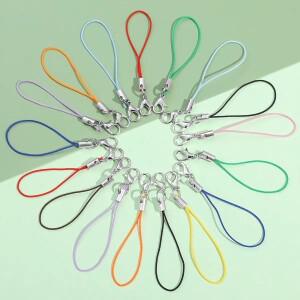 30-100개 랜야드 라리어트 스트랩 코드 로브스터 클립 로프 키체인 훅 모바일 세트 DIY 수공예 제작 용품