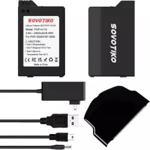 소니 PSP 2000 3000 PSP-2001 PSP-3001 PSP-3004 PSP-S110 라이트 슬림 콘솔용 SOVOTIKO PSP2000 배터리