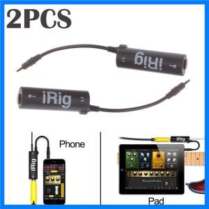 2개입 기타 오디오 인터페이스 iRig 어댑터 내장 튜너 포함 휴대폰 녹음용, 모바일 스튜디오용 컨버터 교체