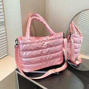 대용량 출퇴근 여성용 토트백 패셔너블한 겨울 시즌  핸드헬드 트렌디 코튼 재킷 숄더백