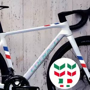 3색 깃발 대비 도로 프레임 프론트 포크 튜브 장식 스티커 1세트