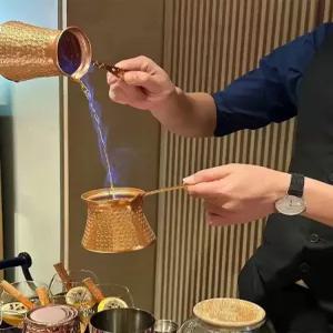 터치커피 냄비 구리 손잡이 핸드메이드 커피포트 주방