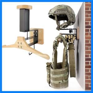 스테인리스 스틸 벽걸이 오토바이 헬멧 홀더 나무 보관함 전술 장비 조끼 액세서리용
