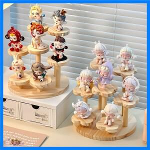 블라인드 박스 디스플레이 스탠드 보관 나무 입상 선반, 장난감 장식 홀더, 계단 홈 스토리지 랙