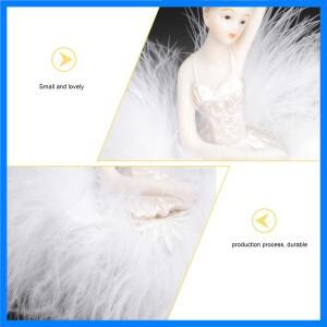 화이트 레진 뮤지컬 박스 춤추는 발레 소녀 디자인 데스크탑 장식품 가정 사무실 회전 멜로디