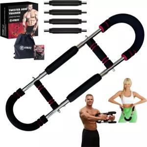 FITBLITZ 트위스터 팔 트레이너(30？120파운드) - 4개의 저항 스프링이 있는 조절 가능한 가슴 운동기 3단계