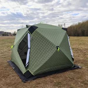 원터치 겨울 빙어 대형 누빔 보온 누빔텐트 블루 낚시 육각