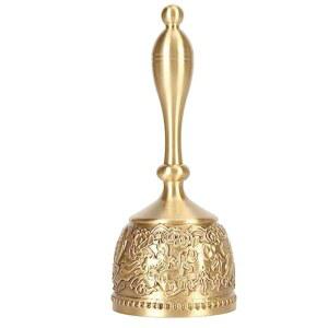 HEPDD 황동 핸드벨, 4.10인치 솔리드 앤티크 서비스 벨, 결혼식 피로연 호텔 레스토랑 명상 기도 만찬 사무실