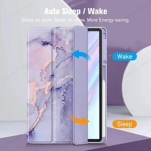 호환 삼성 갤럭시 탭 S9 FE 11 S10 플러스 12.4 인치 케이스 2024 연필 홀더 태블릿 커버 A9 S8 S7 Funda