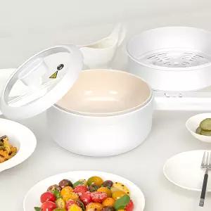 전기 그릴 냄비 세라믹 코팅 멀티 포트 2단계 온도조절 간편식 조리 2.2L 자취생 1인용 집들이 2인용