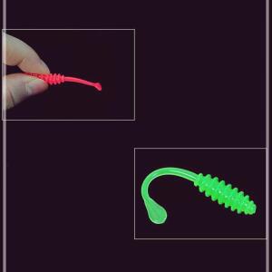 [2개구성] 1.8in10p 루어 용품 낚시 웜 색상랜덤 베이트 세트 FLW65DBCB