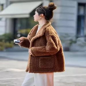 루타꽁몰 여성용 모피와 양면으로 자켓 입으면 가죽 보온 외투를 겨울에 일체형 재킷을 두꺼운 털로 보이고