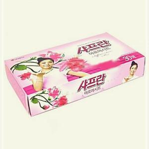 [2개구성] 시트형 샤프란 아로마시트-핑크센이션 30매 싱글족 냄새좋은 빨래냄새거 리필 유연 NWF7C448