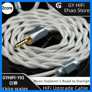 GY IEM 케이블-193 흰색 저울 2 코어 업그레이드 ZiiGaat Lush Studio 1DD + 4BA 용 3.5/2.5/4.4mm mmcx/2p