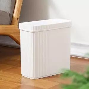주방쓰레기통 원룸 사무실 공부방 욕실 주방 화이트 원터치휴지통7L