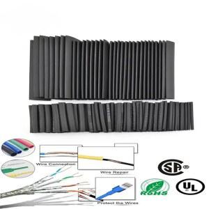 내열성 수축 튜브 키트 전기 절연 블랙 127 와이어 연결 케이블 슬리브 매트