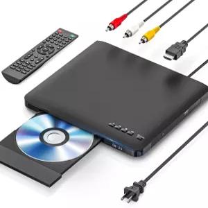 울트라 슬림 DVD 플레이어 얇은 TV용 HDMI AV 0.6인치 디자인 리전 프리 및 컬러풀 HD 픽셀 USB 재생 지원