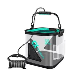 접이식 투명 두레박 낚시 살림통 밑밥통 13L viQ7+9Csr