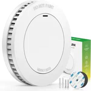 시험/침묵 버튼이 있는 Runidur 화재 경보기 10년 배터리 감지기 광전 연기 드릴링 가능 가정용 고정