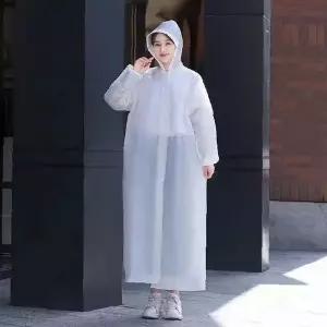 투명 비옷 코트형 휴대용 우의 레인코트 남녀공용 야외 우천 방수 비상용