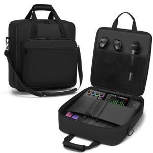 DJ 컨트롤러 케이스 긱백, 탈착식 스트랩이 있는 패딩 나일론 오디오 믹서 여행용 - 로드캐스터 프로 II, TC 헬리콘 GoXLR, MG10XU 10 채널 보드(15.4인치 x