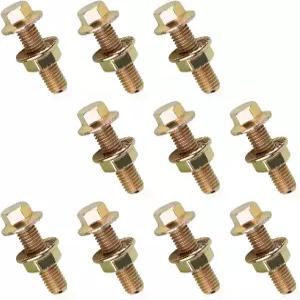 지지야 10 PCS M8 자동차 배기 매니폴드 볼트 미끄럼 방지 씰링 플랜지 및 너트 키트 방청 육각형 고정