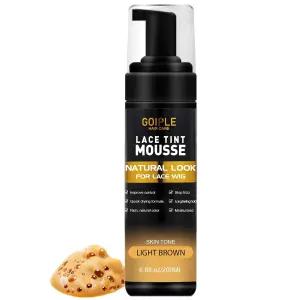 레이스 틴트 멜팅 헤어 무스 여성용 가발용 6.8온스 투피 및 헤어피스 천연 마감 색상 폼 틴트(라이트