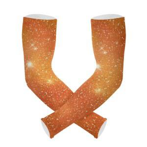 여성용 애슬시 가드닝 슬리브 크리스마스 오렌지 글리터 반짝이는 농장 쿨링 암 봄 여름 햇볕 보호 스포츠 2팩