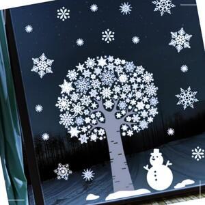 [2개구성] 겨울X-MAS 눈꽃눈꽃나무 FDX-2105 인테리어 꾸미기 크리스마스 스티커 IPW0DE840