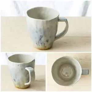 현이몰 이천도자기 수묵 소형 머그 도자기 백조합토 물컵 도자기잔 도자기컵 도자기머그 머그잔
