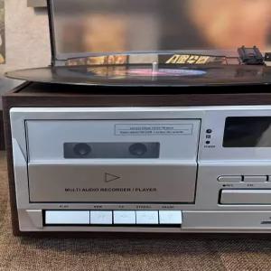 일체형 턴테이블 레코드 올인원 라디오 기능 LP 바이닐