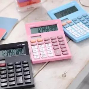 [문구] 사무용 계산기 (핑크) 휴대하기좋은크기 금융계산기