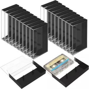20Pc 오디오 카세트 테이프 보관 케이스 음악 디스플레이 박스 정리함이 있는 플라스틱 빈 아트 컬렉션용