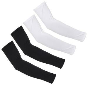 남녀용 2쌍 팔 소매, 자외선 차단 축구, 농구, 배구, 골프, 야외 스포츠, 작업, 타투 커버업(블랙, 화이트)