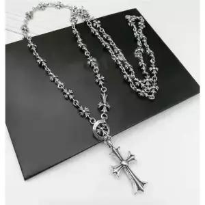 미국 크롬 하츠 십자가 25 로사리 체인 목걸이 신형 317859081904