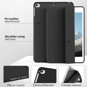호환 아이패드 9.7 6세대/5세대  에어 2/에어 1용  소프트 TPU 백 케이스 플립 스마트 커버 2018 자동 절전