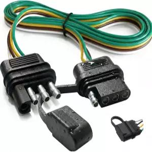 NewsUN 32인치 길이의 4방향 플랫 와이어 커넥터 방수 캡 4핀 트레일러 연장 히치 트럭 RV 버스용