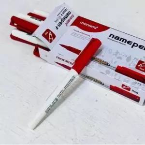 [문구] 중간글씨용 네임펜 레드 12p 유성네임펜 회사볼펜
