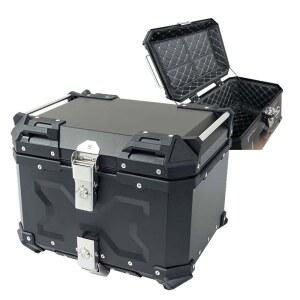대용량으로, 더 멀리 SKK 리어박스 45L 58L 탑케이스 대용량 방수 설치 베이스 포함 방범 대책 바이크 박스 내추럴 블랙 45L