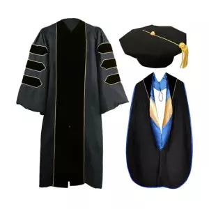 프리미엄 졸업식 박사 가운 학사모 세트 목사 의상 사진 블랙 42 XS 145-151cm