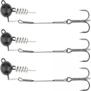 무게가 있는 지그 헤드와 트레블 훅이 장착된 프로바이트 낚시 장비 - 부드러운 미끼를 위한 나사 잠금