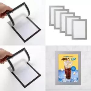 [문구/오피스] A6 자석프레임 광고 알림판 5p세트 실버 회사게시판 유치원게시판