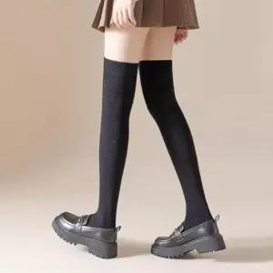 긴양말 여성 장목 무지 오버 니삭스 허벅지 무릎 반스타킹