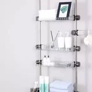 화장실수납선반 욕실 스텐 봉선반 4단 400 화장실 선반 수납