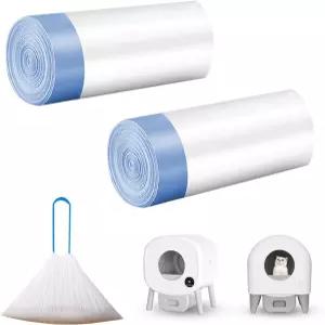 40개의 초대형 쓰레기통 라이너 후모이 및 프사이트고 셀프 클리닝 고양이 쓰레기통용 쓰레기 봉투