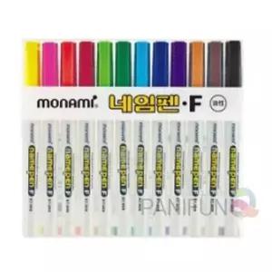 [문구] 모나미네임펜F 12색세트 얇은네임펜 사인펜 네임팬 얇은싸인펜 매직싸인펜