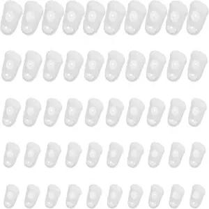 WJIAA 50개 기타 핑거팁 프로텍터 에어 홀이 있는 5가지 크기의 투명 실리콘 핑거 커버 현악기용 통기성