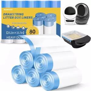 자동 고양이 쓰레기통 및 로봇 5/4/3 튼튼한 찢김 없는 드로스트링 리셉터클 백 두꺼운 쓰레기 봉투 25.2 x