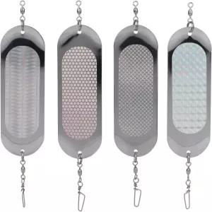 라수로아 4pcs 트롤링 플래셔 반사 스피너베이트 낚시로 360° 회전 가능한 연어 낚시 애호가에게 꼭