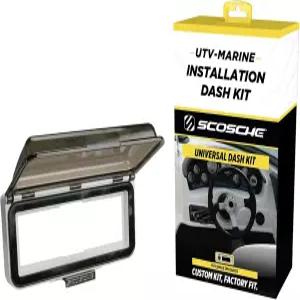 스코쉬 ACM3W 유니버설 마린 라디오 커버 - 원터치 스프링 장착 플립업 도어가 있는 방수 보트 대시